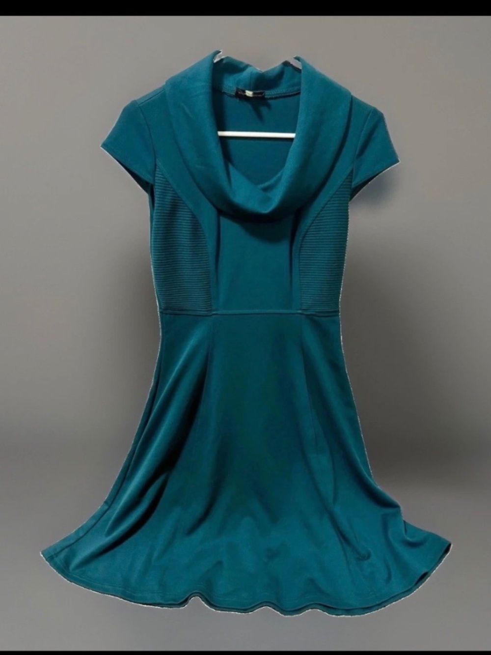 Spense women’s Teal Draped Cowl Neck Fit & Flare Dress - Size 4